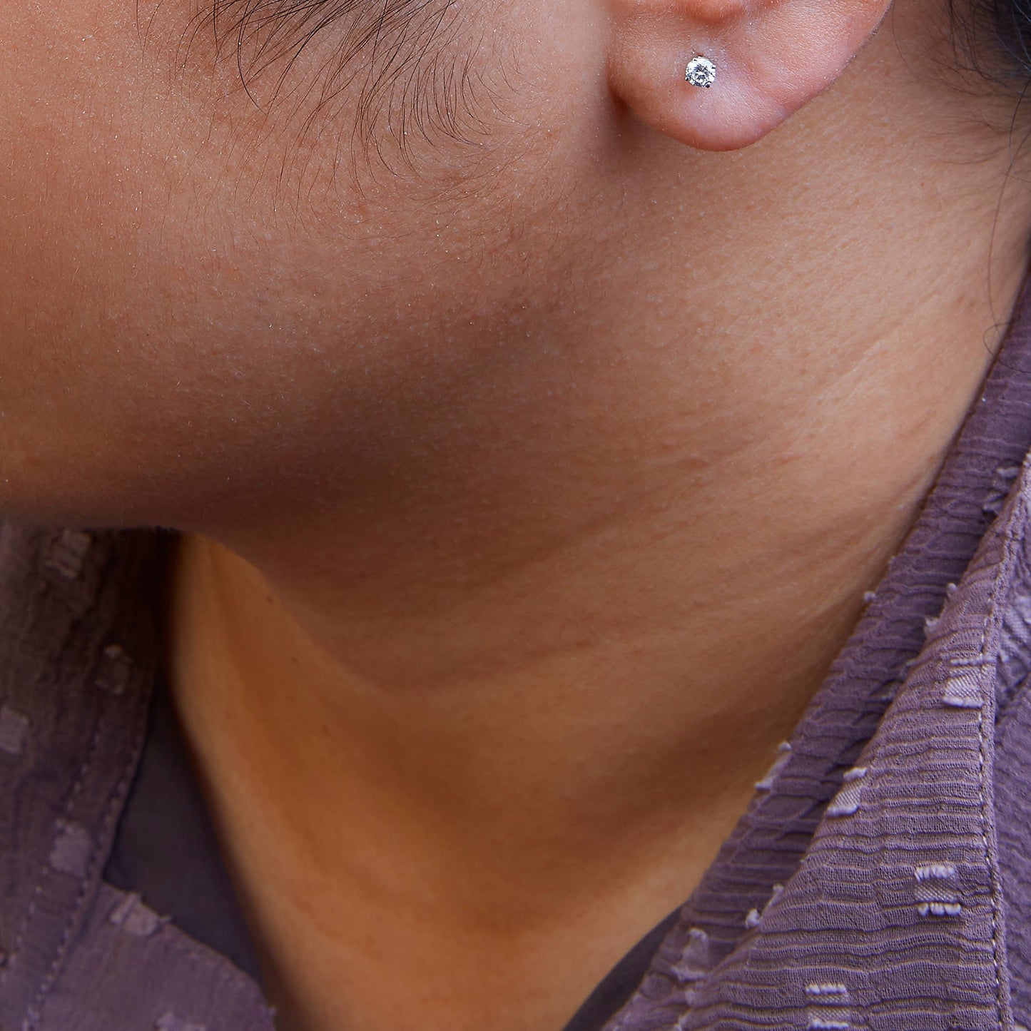 Ohrstecker aus 0,925er-Sterlingsilber, 1/2 Karat, braun, mit Diamanten