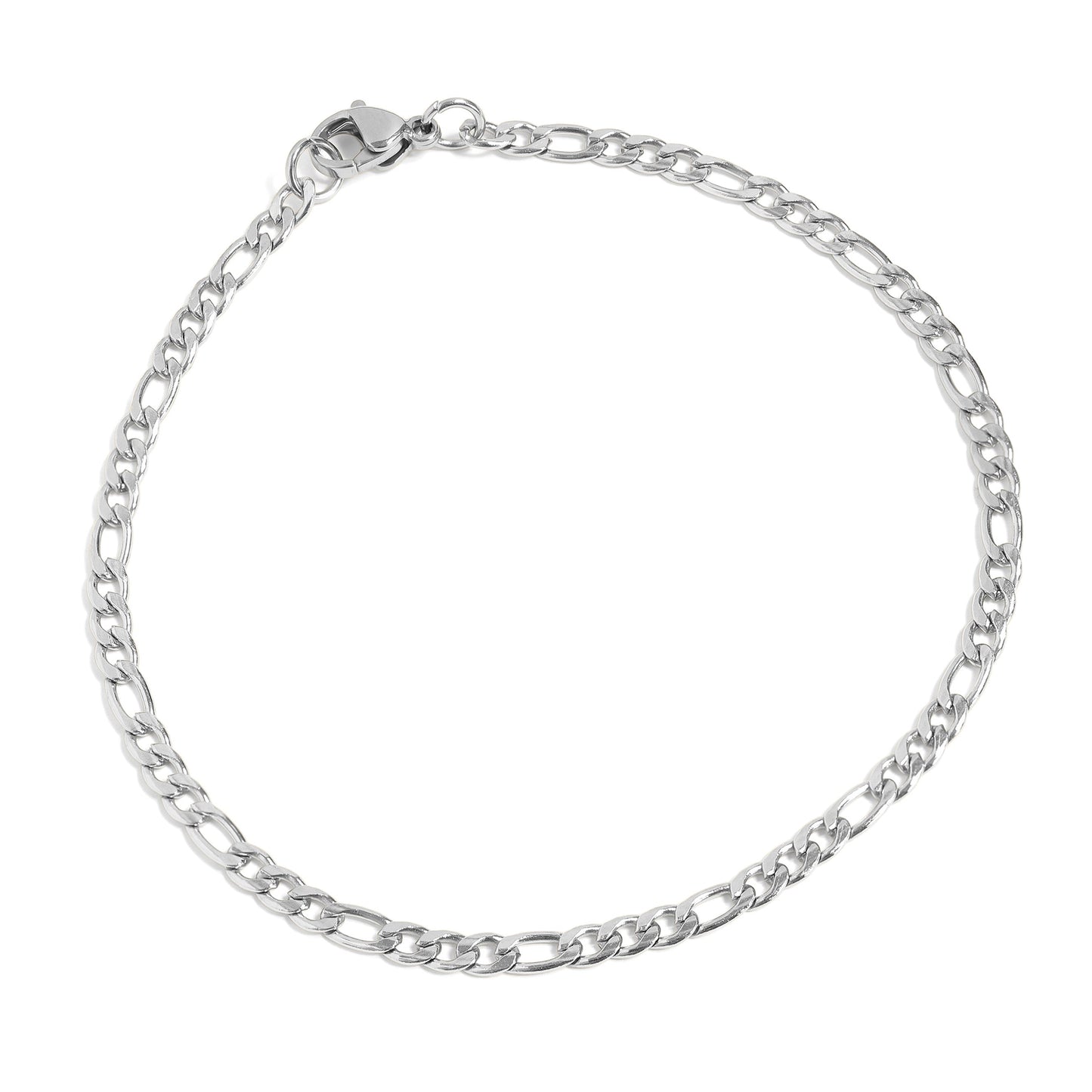 Stainless Steel Figaro Chain Bracelet / BRJ9096