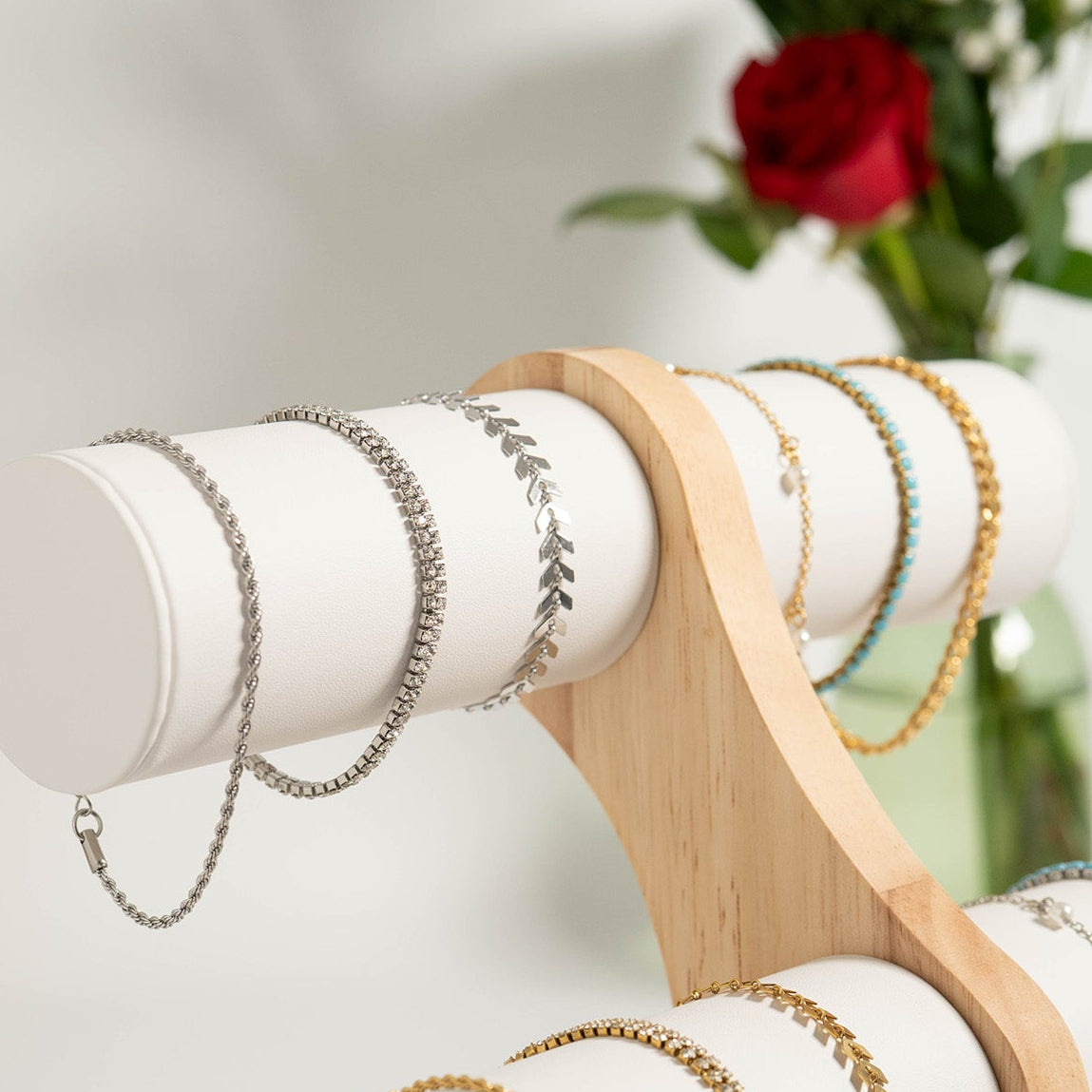 18K Gold PVD Stainless Steel Chevron Bracelet or Anklet / BRJ9099