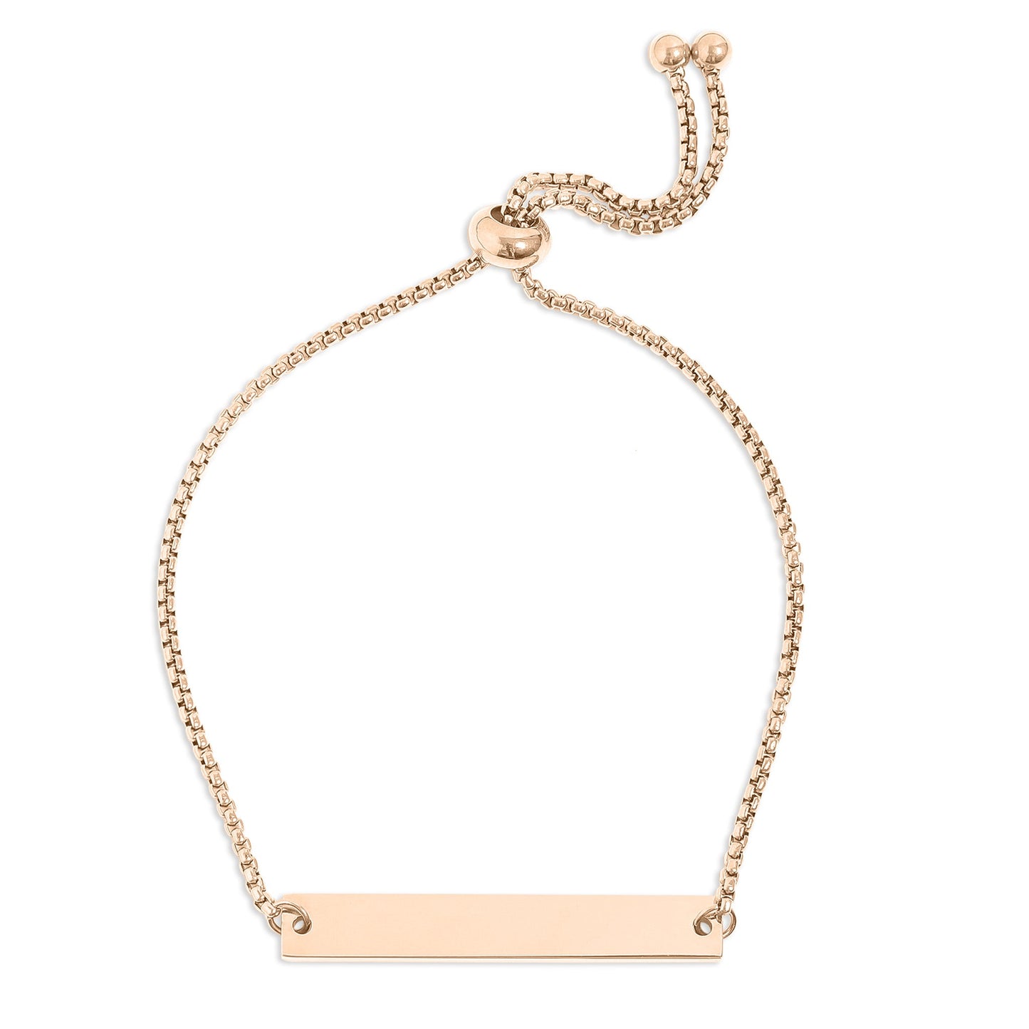 18K Gold PVD Stainless Steel Flat Adjustable Blank Bar Bracelet / SBB0129