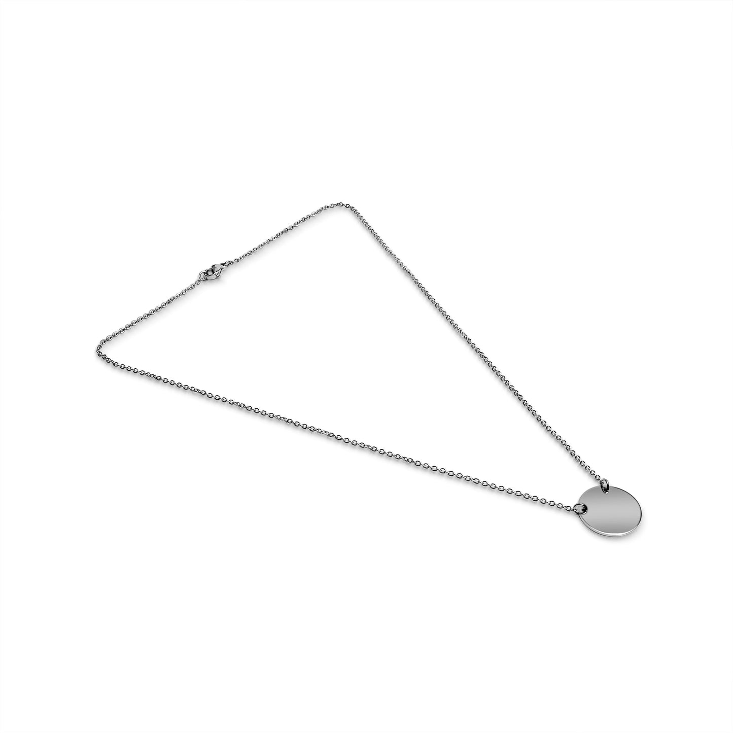 18K Gold PVD Stainless Steel Blank Circle Necklace / SBB0240