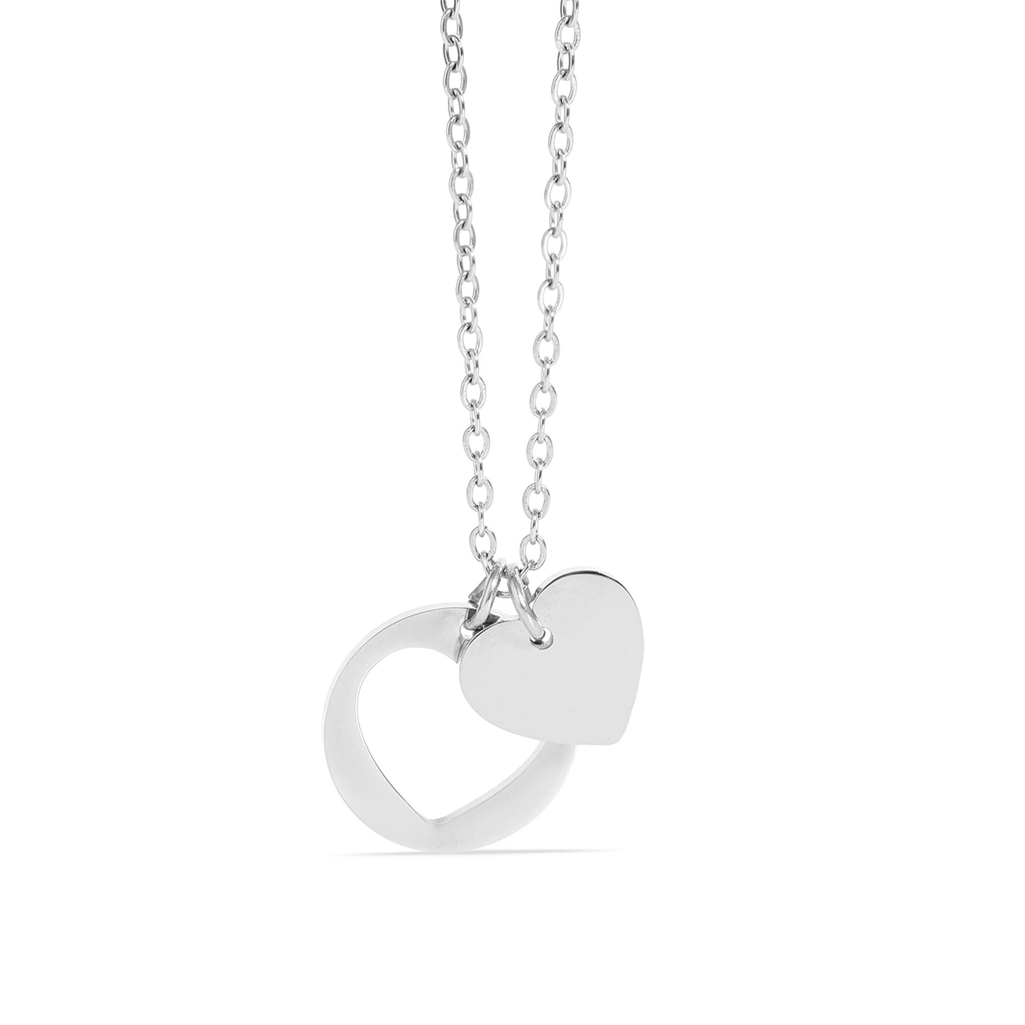 18K Gold PVD Stainless Steel Heart Cutout Necklace with 2" Extension / SBB0310