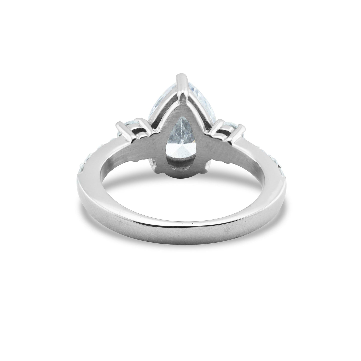 Stainless Steel CZ Teardrop Statement Ring / ZRJ9013