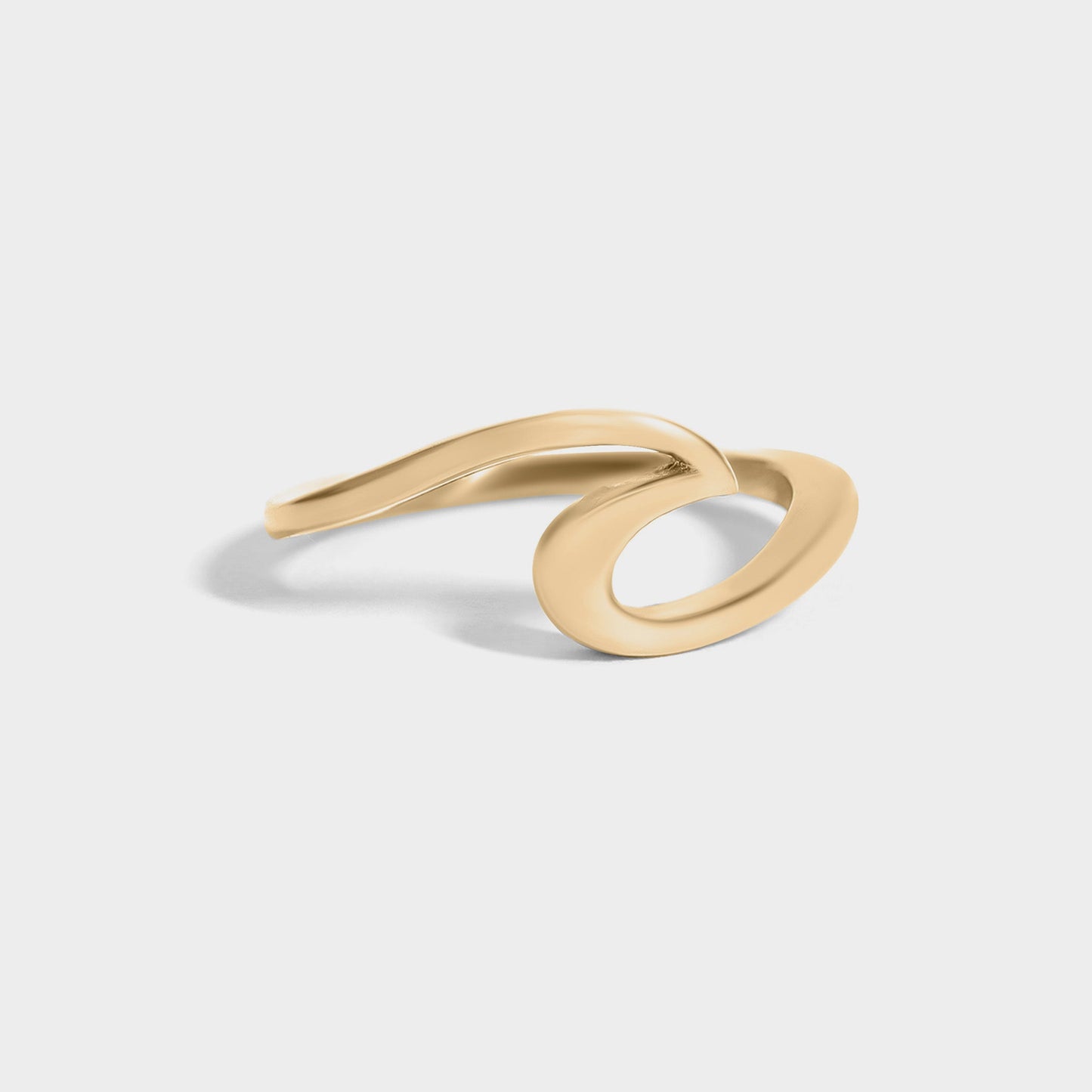 Stainless Steel 18K Gold PVD Coated Wave Ring / SCR4122
