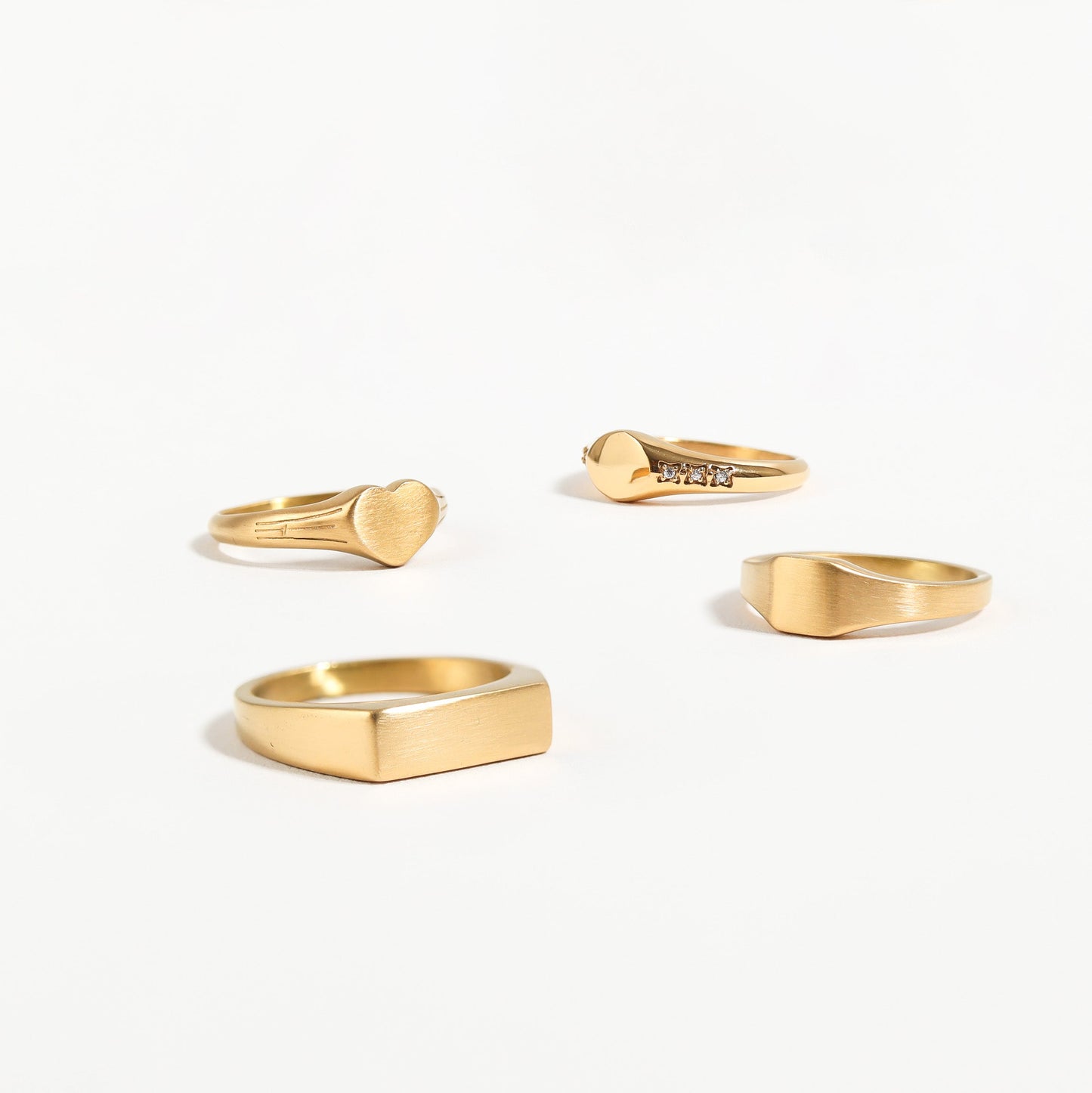 18K Gold PVD Stainless Steel Blank Engravable Square Signet Ring / ESR0001