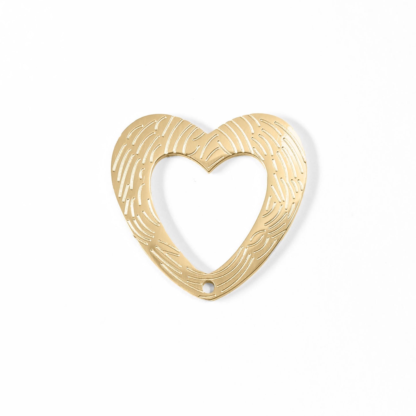 18K Gold PVD Stainless Steel Hollow Heart Charm / PDL0070