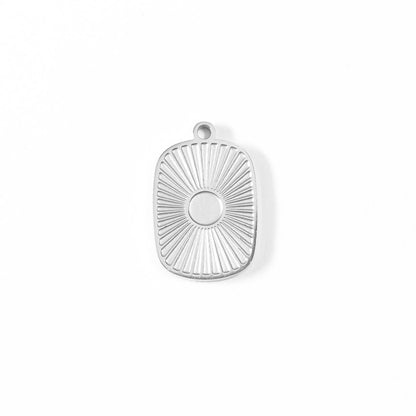 18K Gold PVD Stainless Steel Sunburst Medallion Charm / PDL0044