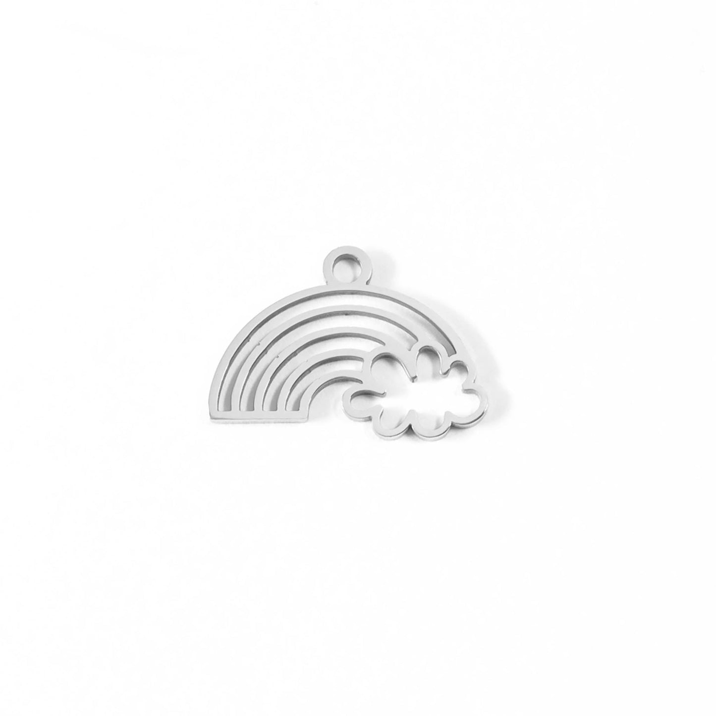 18K Gold PVD Stainless Steel Rainbow And Cloud Charm / PDL0032