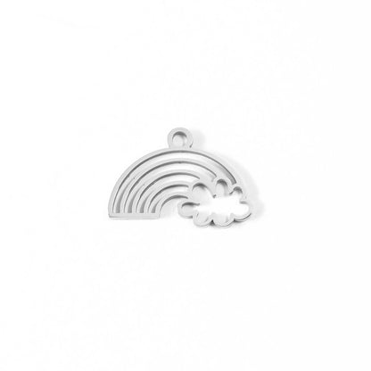 18K Gold PVD Stainless Steel Rainbow And Cloud Charm / PDL0032