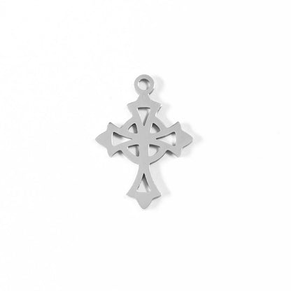 18K Gold PVD Stainless Steel Celtic Cross Charm / PDL0042
