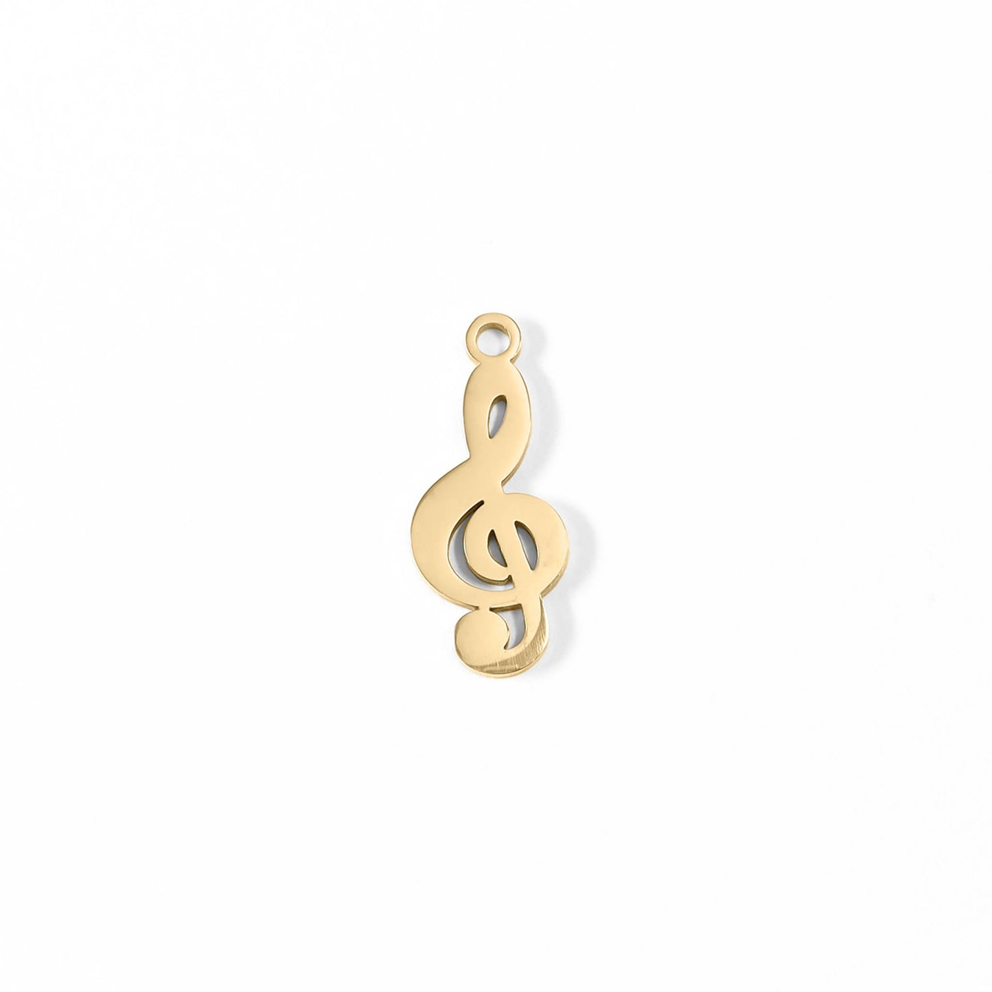 18K Gold PVD Stainless Steel Treble Clef Music Charm / PDL0077
