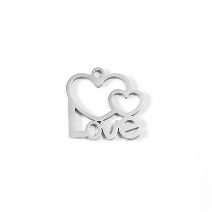 18K Gold PVD Stainless Steel Cutout Love Heart Charm / PDL0088