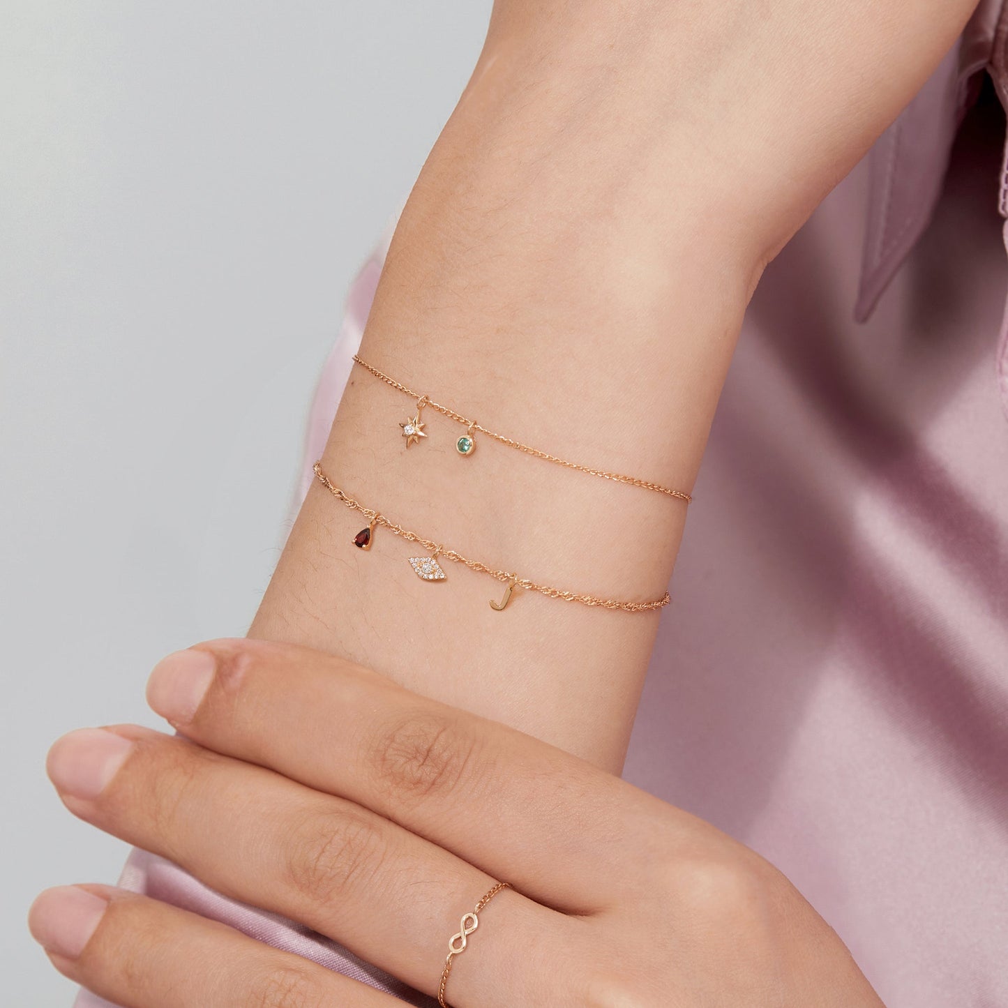 Permanent Jewelry 14K Solid Gold Diamond Compass Star Charm / PMJ1010