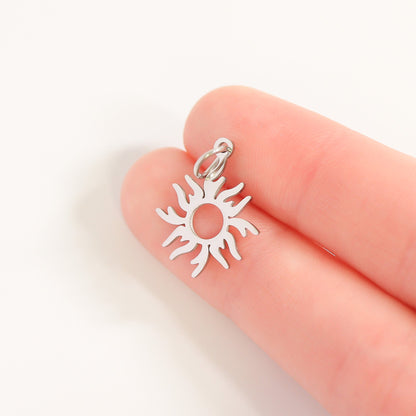 18K Gold PVD Stainless Steel Sunburst Charm / PDL0200
