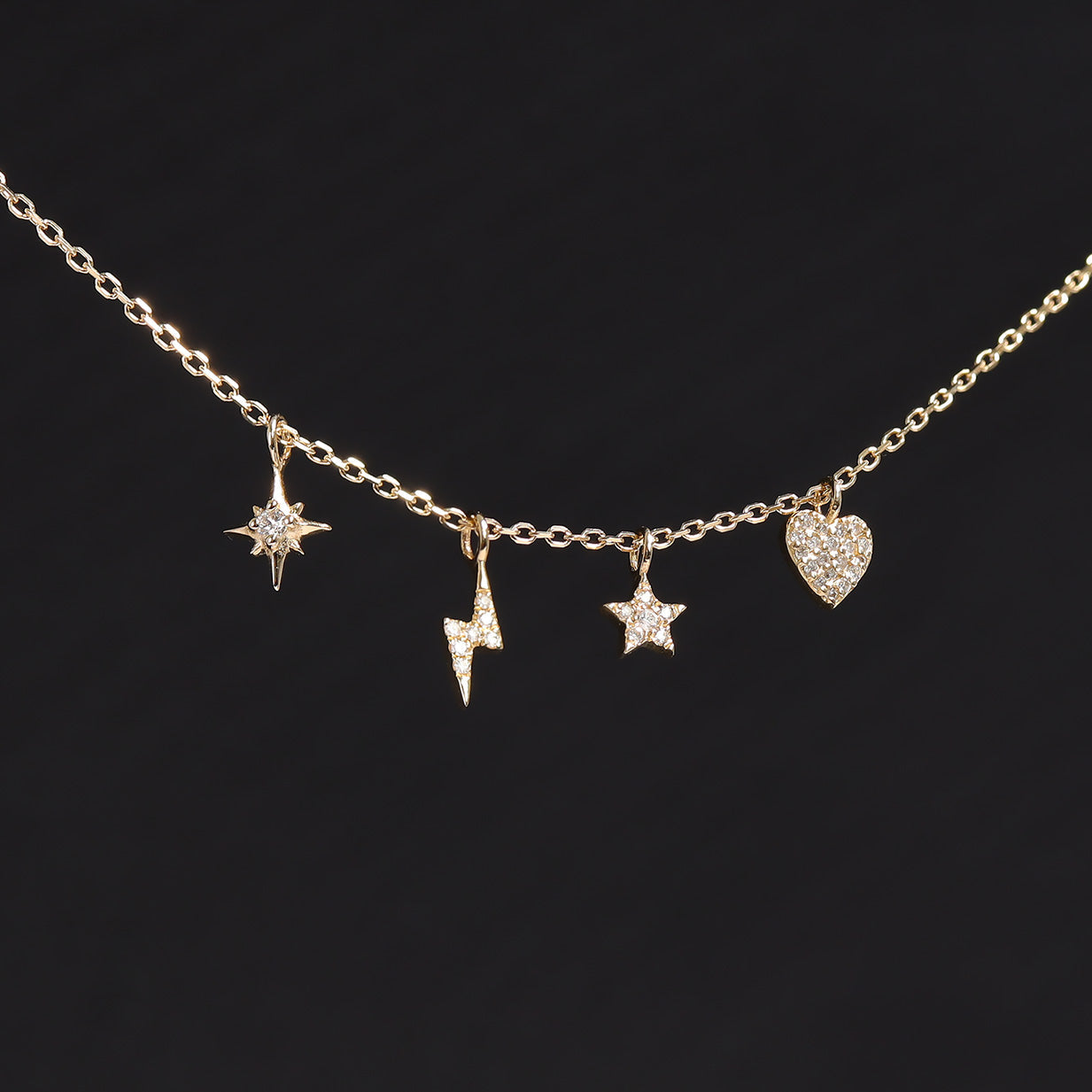 Permanent Jewelry 14K Solid Gold Diamond Compass Star Charm / PMJ1010