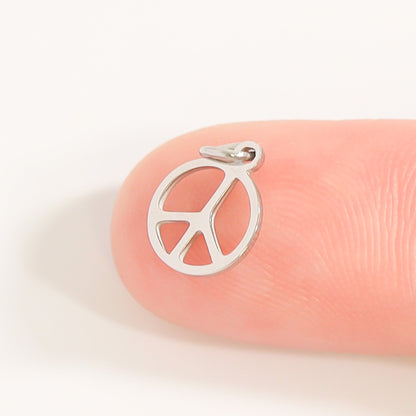 18K Gold Stainless Steel Peace Sign Charm / PDL0204