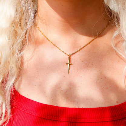 18K Gold PVD Stainless Steel Dagger Charm / PDL0199