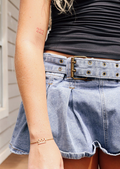 18K Gold PVD Stainless Steel Angel Number Bracelet / BRJ1003