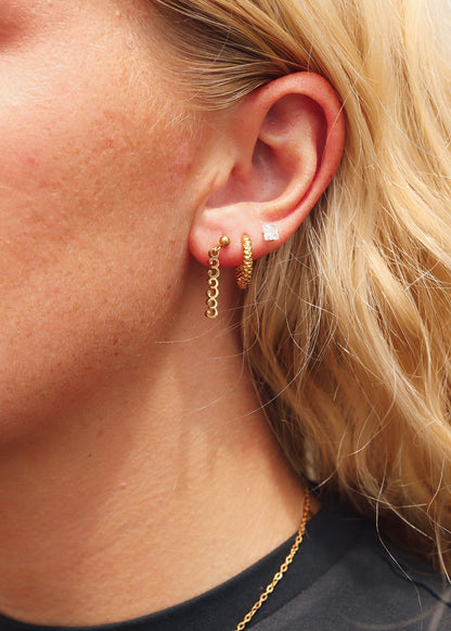 18K Gold PVD Stainless Steel Angel Number Earrings / ERJ0045