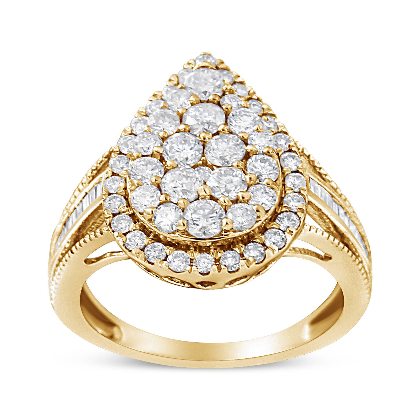 Cocktailring aus Gelbgold über Silber mit Diamant (1 1/2 ct), Größe 7