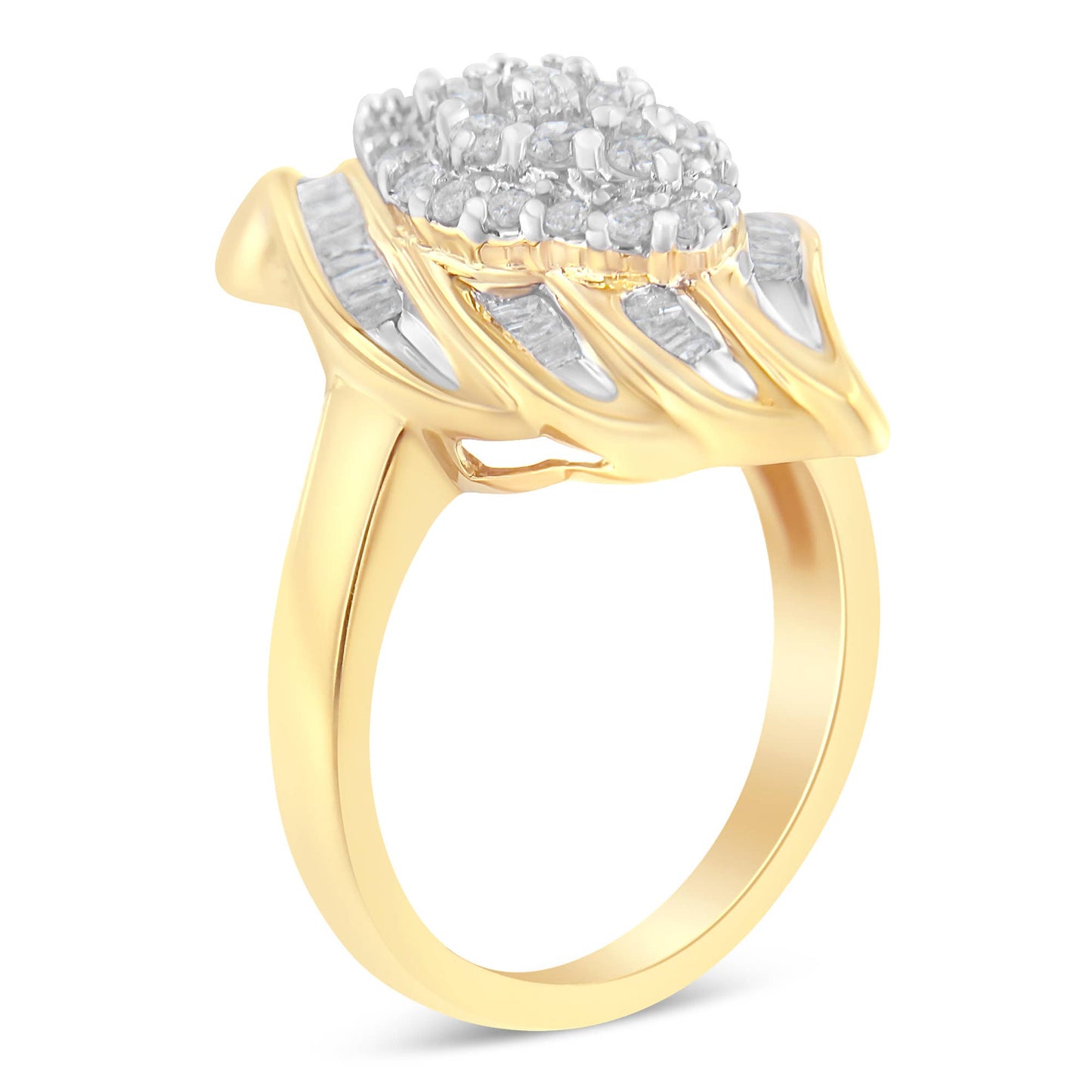 Cocktailring aus 10 Karat Gelbgold 3/4 Karat Diamant (I-J, I2-I3)