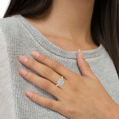 Halo Cathedral Cocktailring aus Sterlingsilber mit 1,0 Karat