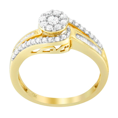 10 Karat Gelbgold 1/2 Karat Diamant-Cluster-Ring (I-J, I2-I3)