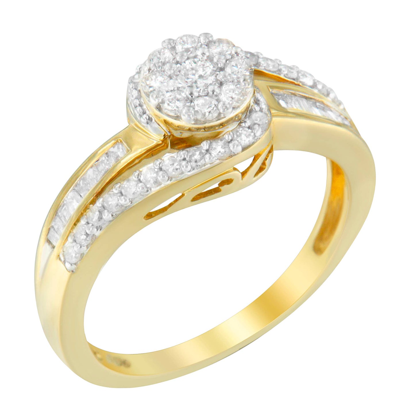 10 Karat Gelbgold 1/2 Karat Diamant-Cluster-Ring (I-J, I2-I3)