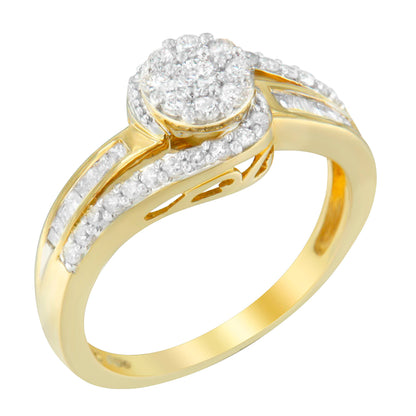 10 Karat Gelbgold 1/2 Karat Diamant-Cluster-Ring (I-J, I2-I3)