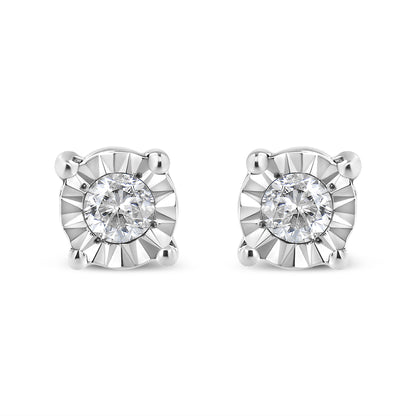 Diamant-Ohrstecker aus Sterlingsilber