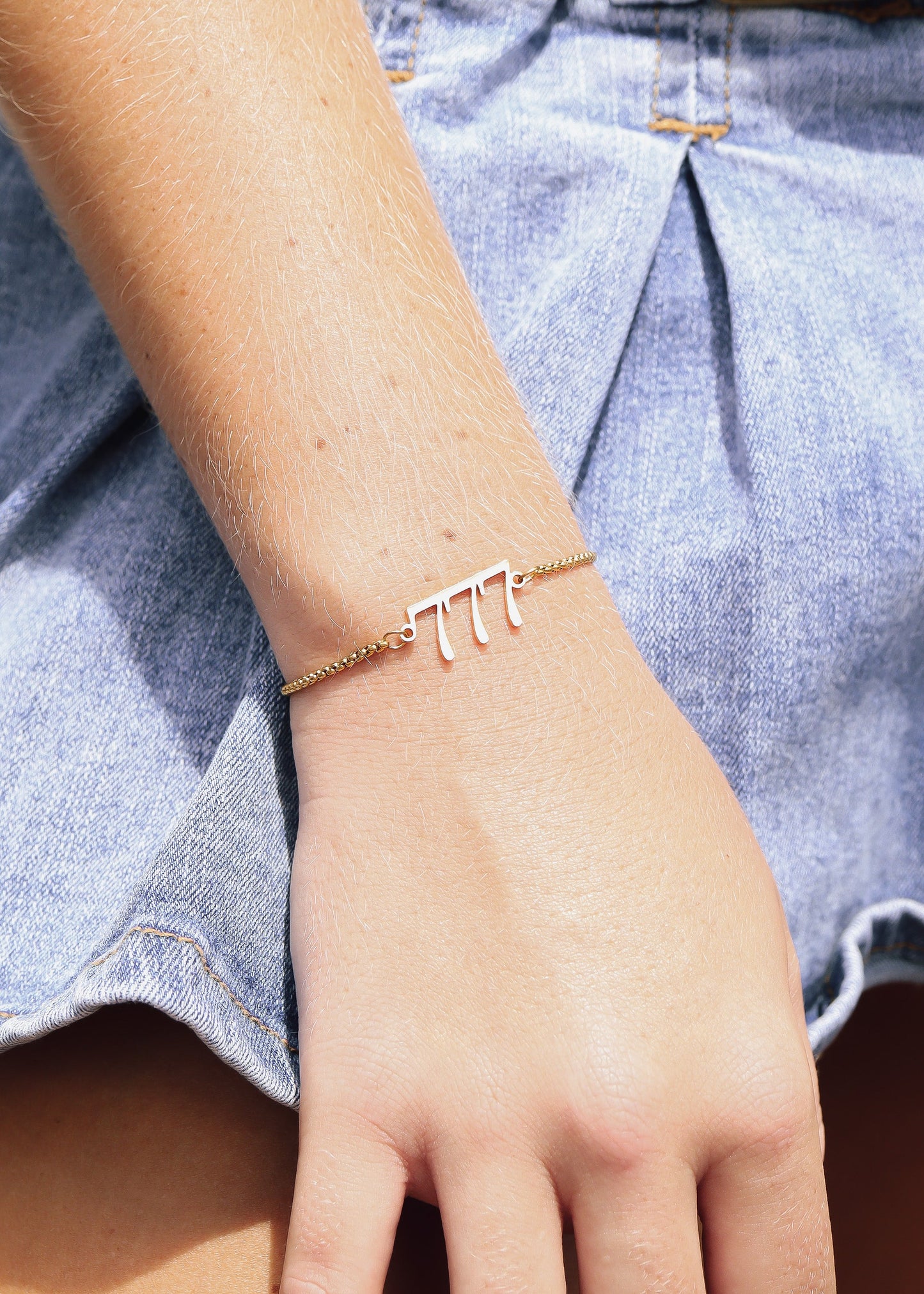 18K Gold PVD Stainless Steel Angel Number Bracelet / BRJ1003