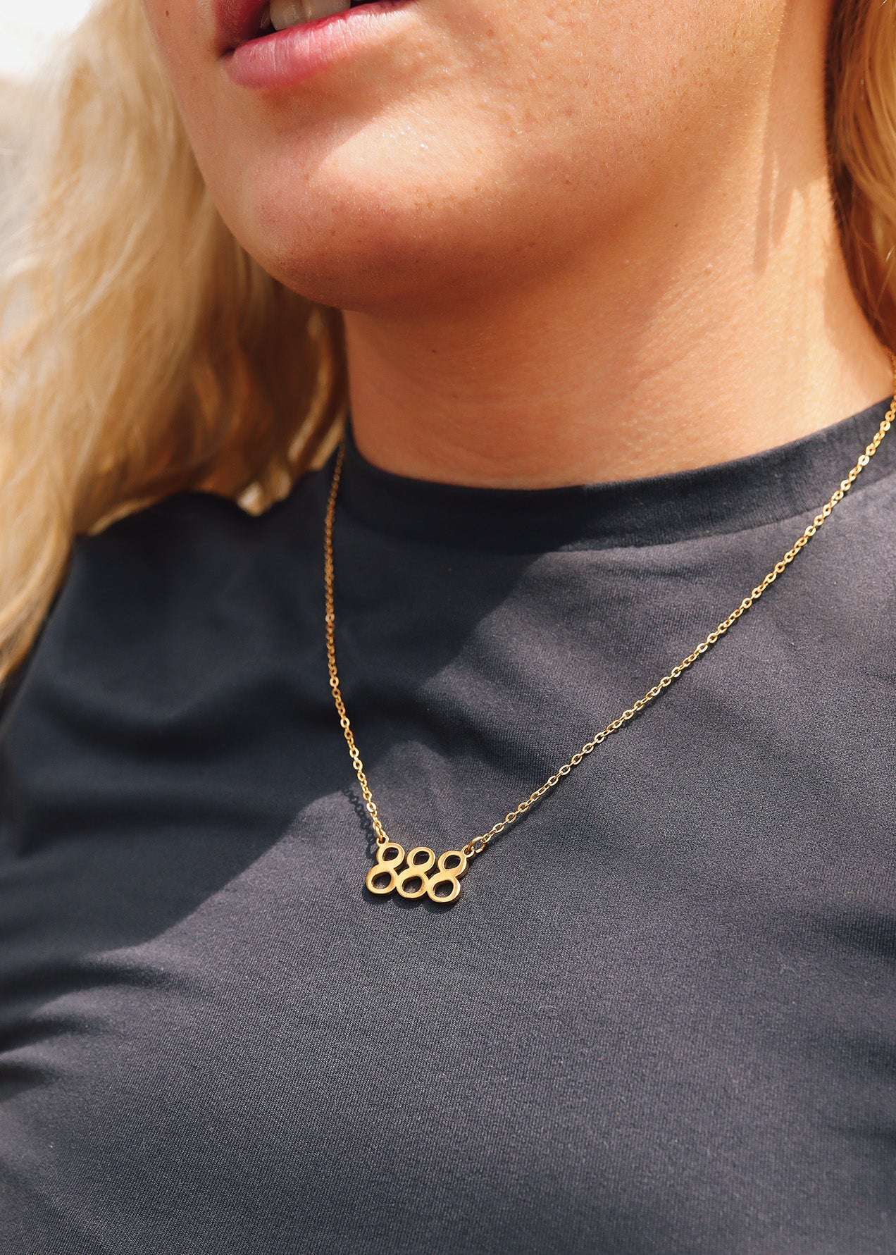 18K Gold PVD Stainless Steel Angel Number Necklace / CHN0045