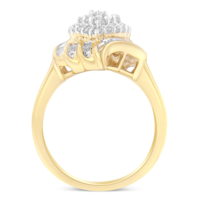 Cocktailring aus 10 Karat Gelbgold 3/4 Karat Diamant (I-J, I2-I3)