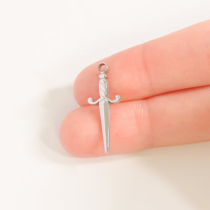 18K Gold PVD Stainless Steel Dagger Charm / PDL0199