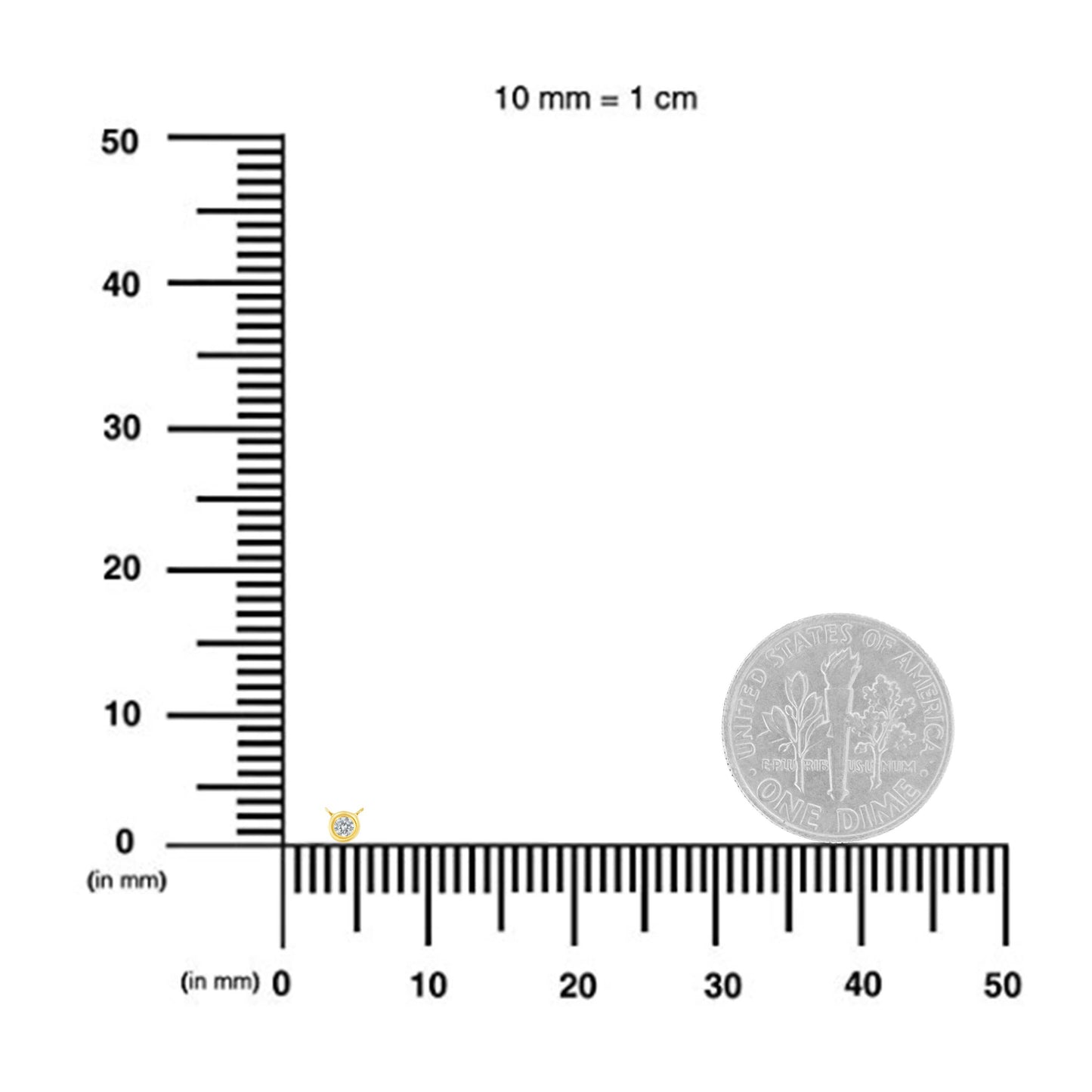10K Gelbgold 1/10ct Solitär-Diamant-Anhänger-Halskette