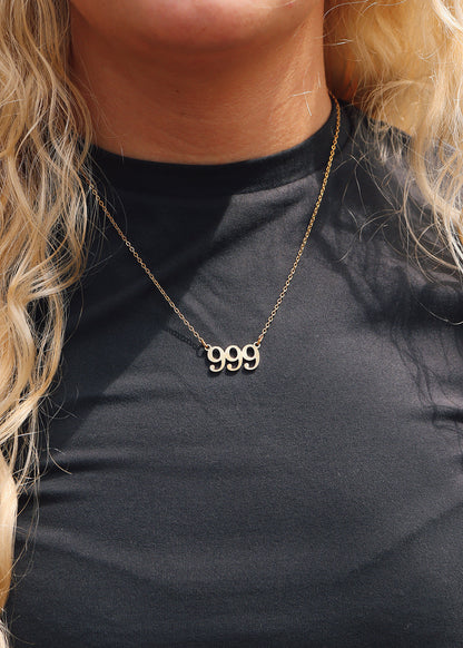 18K Gold PVD Stainless Steel Angel Number Necklace / CHN0045