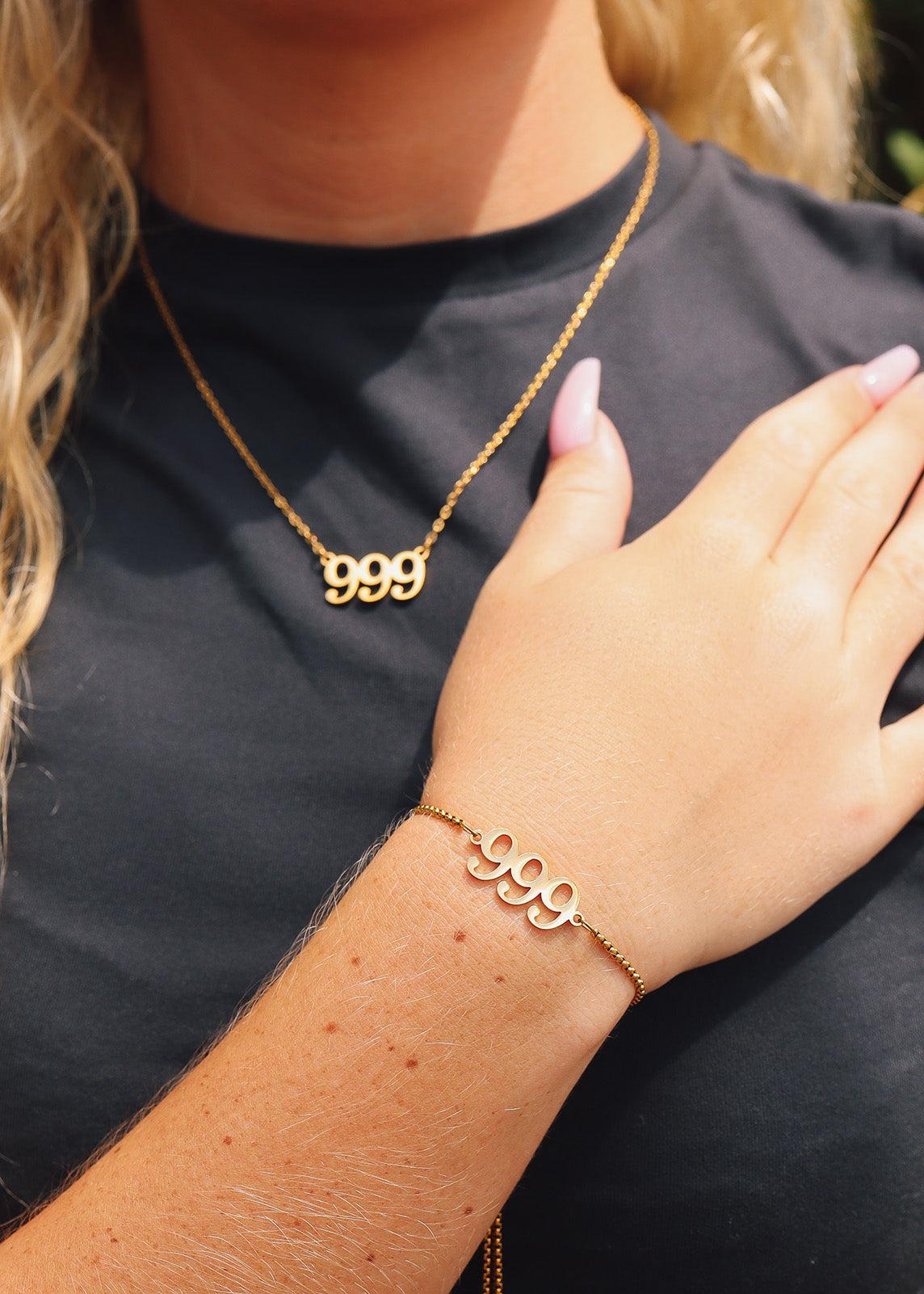 18K Gold PVD Stainless Steel Angel Number Necklace / CHN0045