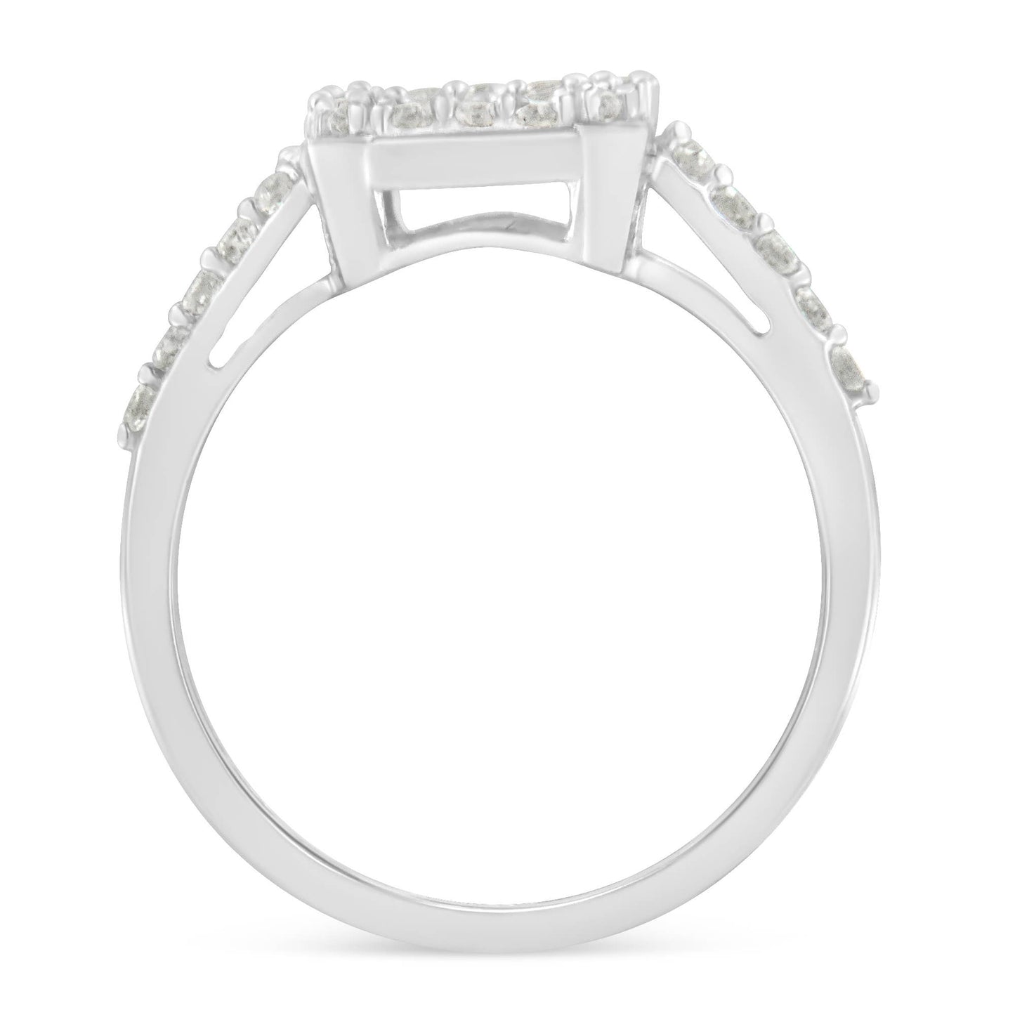 Halo Cathedral Cocktailring aus Sterlingsilber mit 1,0 Karat