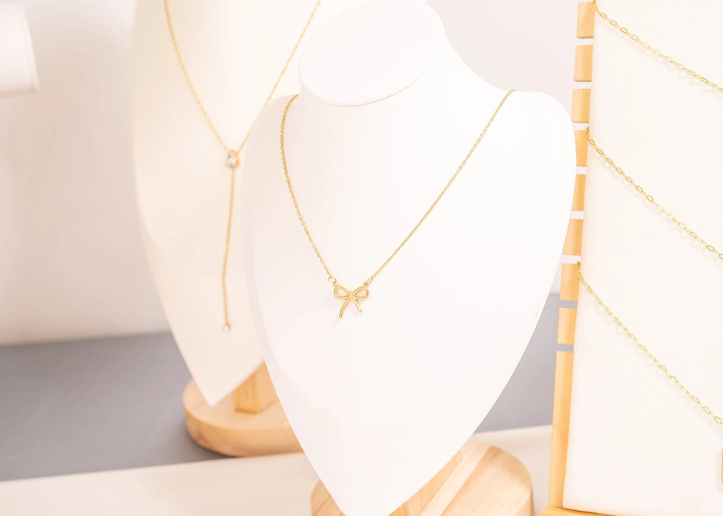 18K Gold PVD Stainless Steel Bow Connector Charm / PDL0142