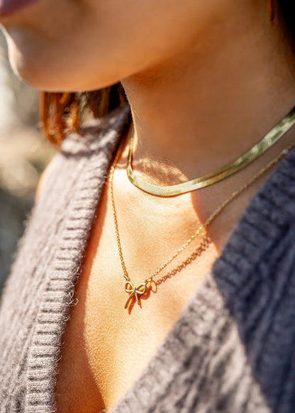 18K Gold PVD Stainless Steel Bow Connector Charm / PDL0142