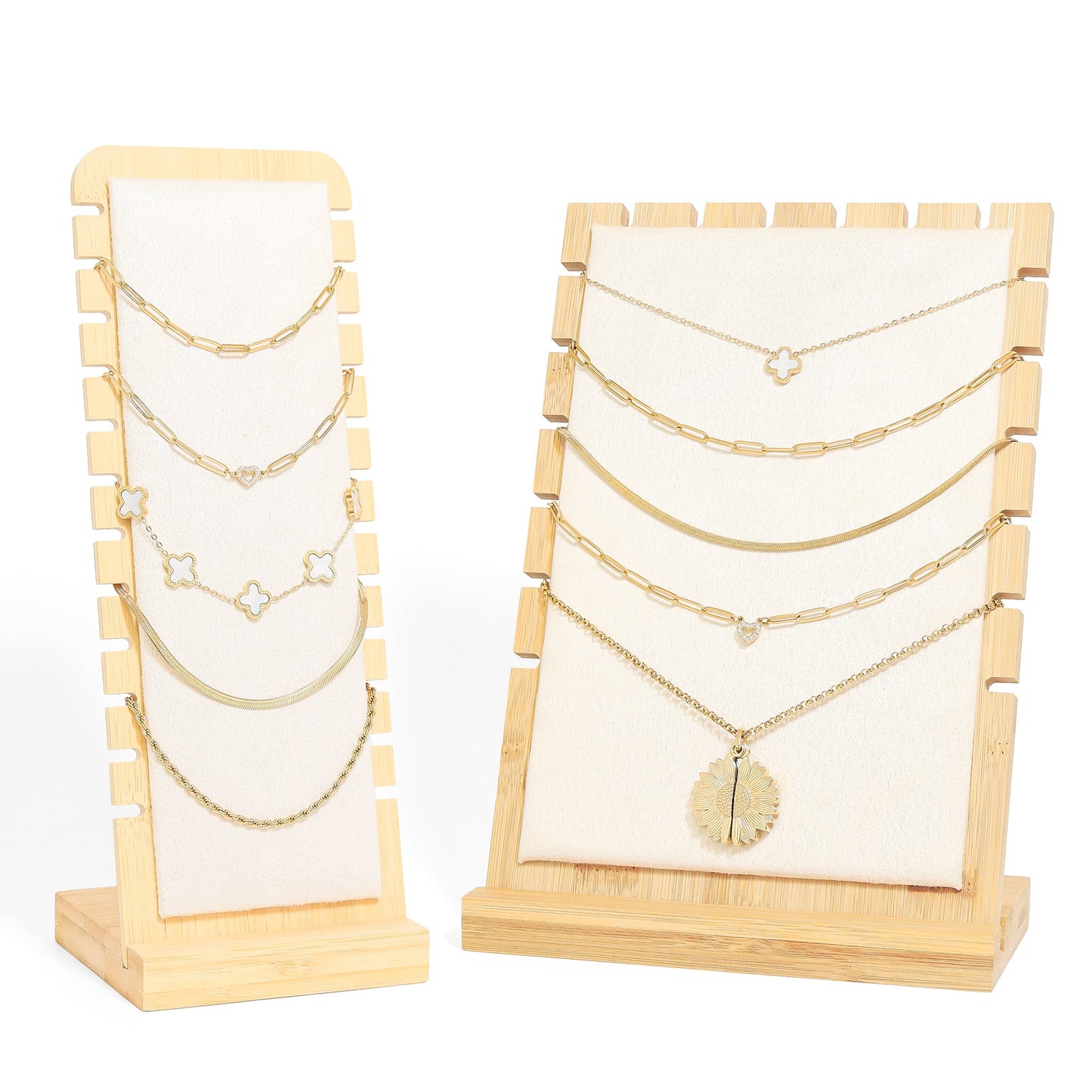 18K Gold PVD Stainless Steel Stone "Heart" Paperclip Chain Necklace / CHN9976