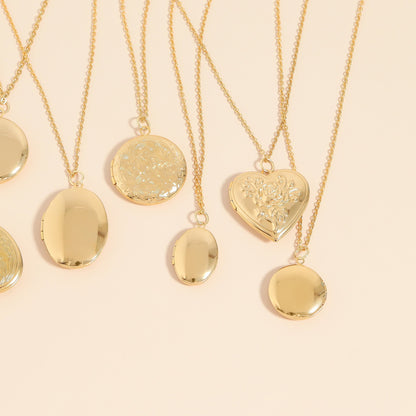 18K Gold PVD Stainless Steel Round Locket / PDL0241