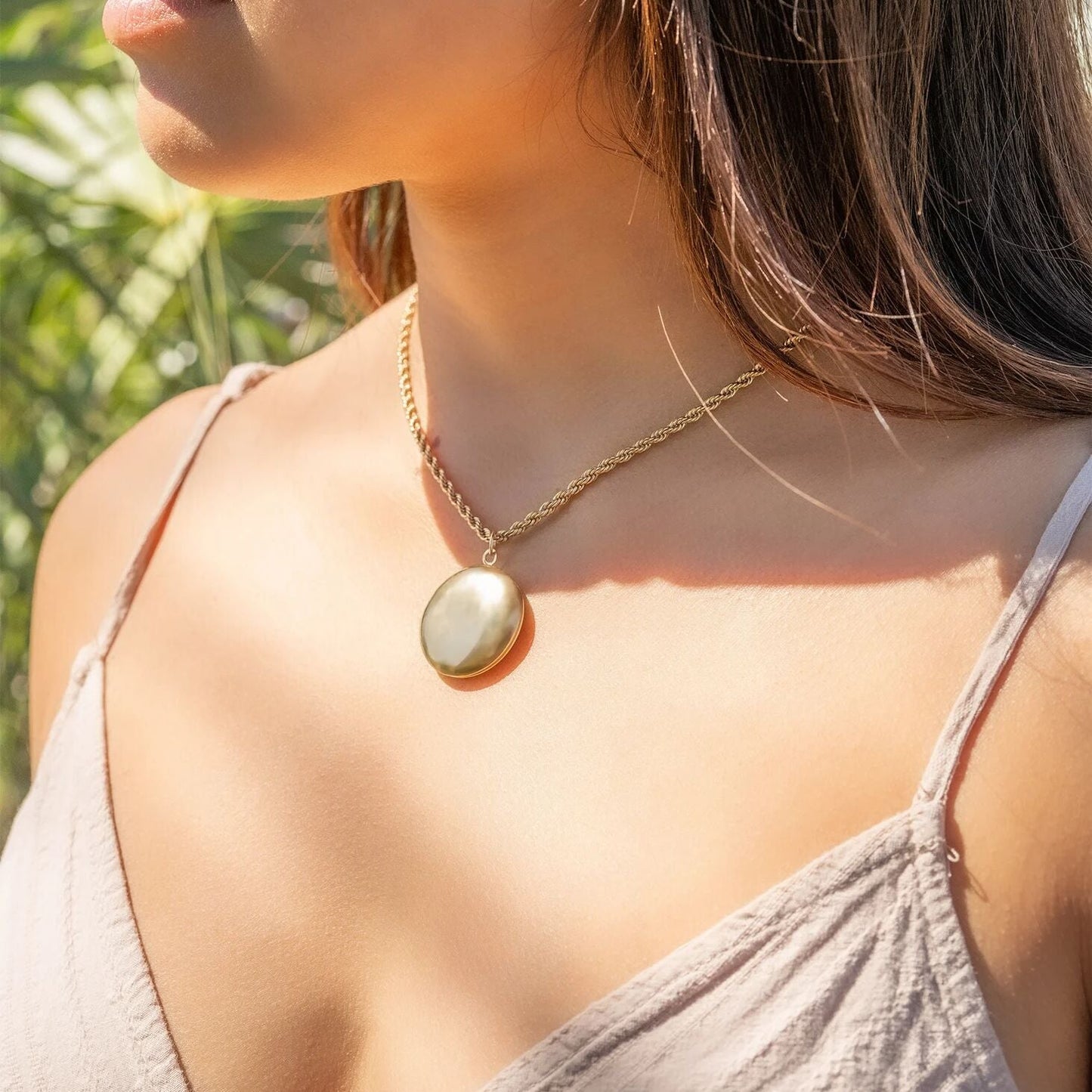 18K Gold PVD Stainless Steel Round Locket / PDL0242