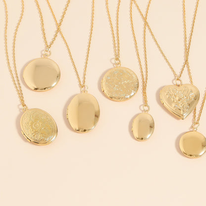 18K Gold PVD Stainless Steel Oval Locket / PDL0243