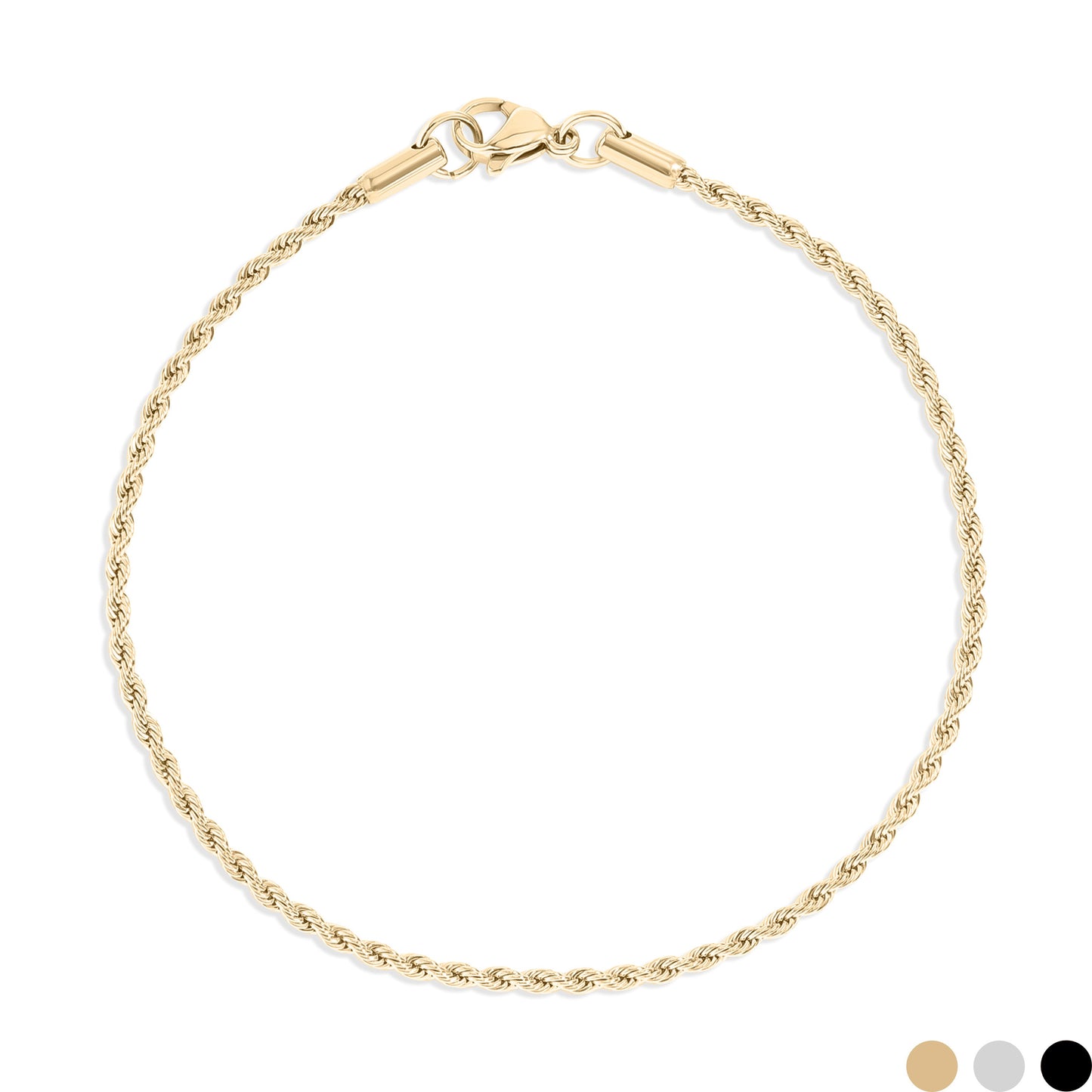 18K Gold PVD Stainless Steel Rope Chain Bracelet/Anklet / BRJ1000