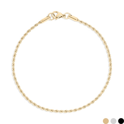 18K Gold PVD Stainless Steel Rope Chain Bracelet/Anklet / BRJ1000