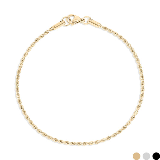18K Gold PVD Stainless Steel Rope Chain Bracelet/Anklet / BRJ1000