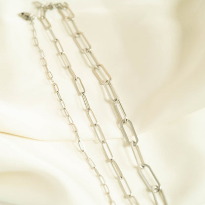 18K Gold PVD Stainless Steel Paperclip Chain Bracelet / BRJ1001