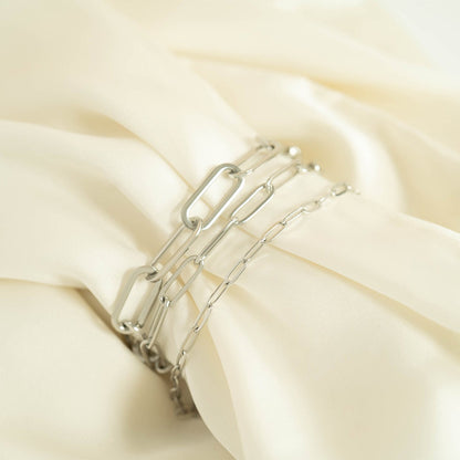 18K Gold PVD Stainless Steel Paperclip Chain Bracelet / BRJ1001