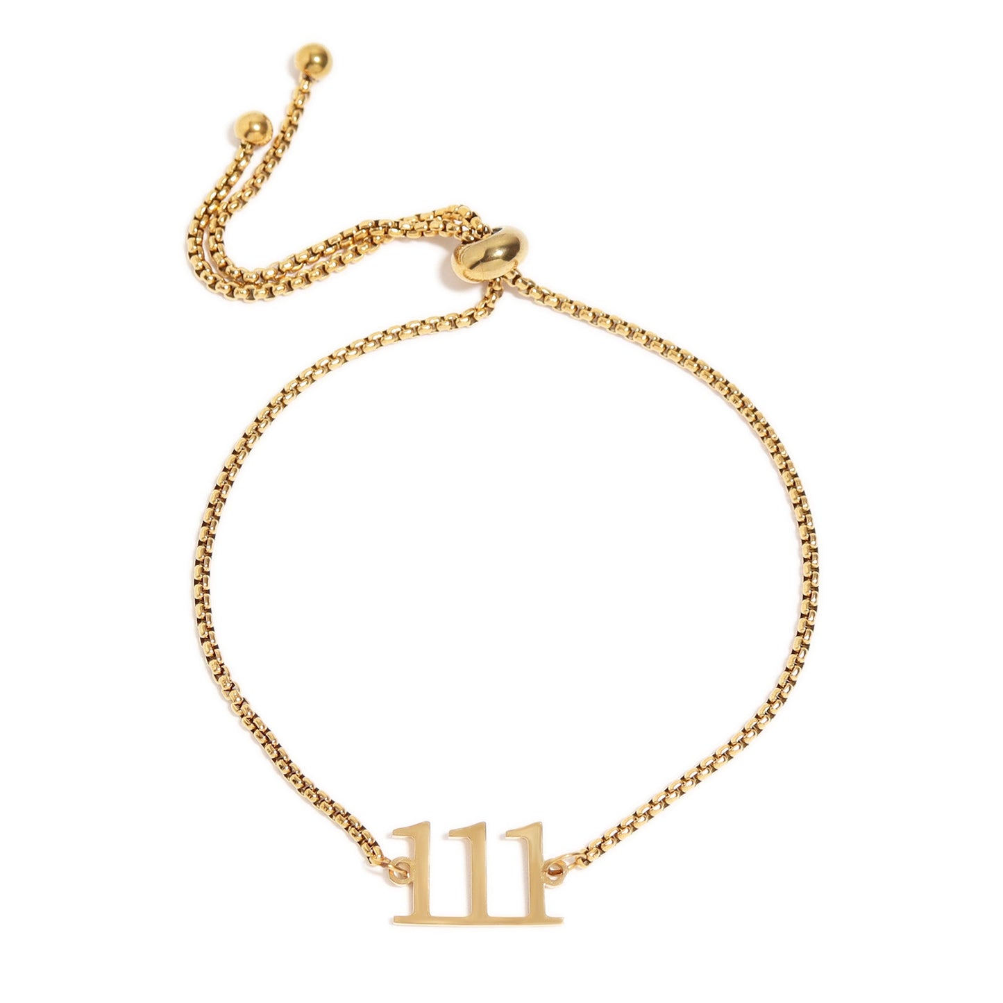 18K Gold PVD Stainless Steel Angel Number Bracelet / BRJ1003